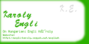 karoly engli business card